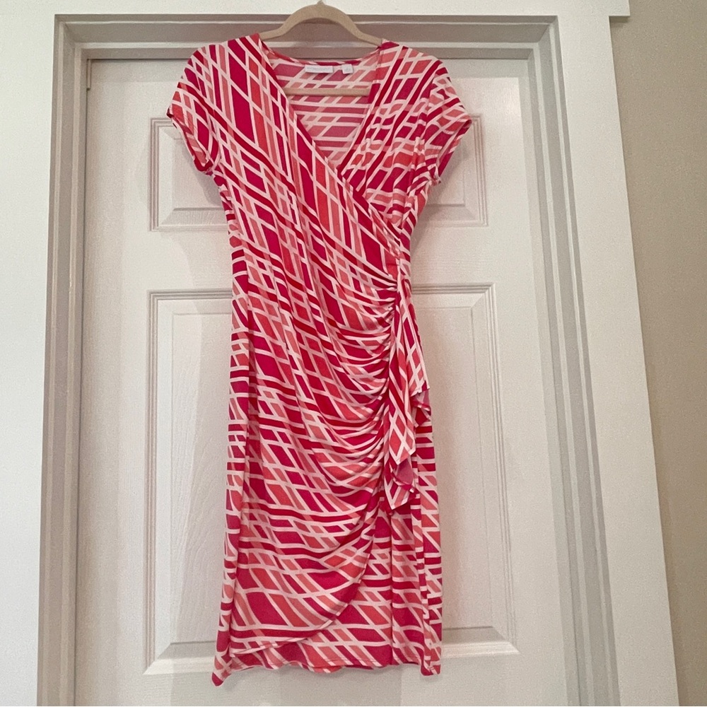 Stylish Pink Geometric Dress
